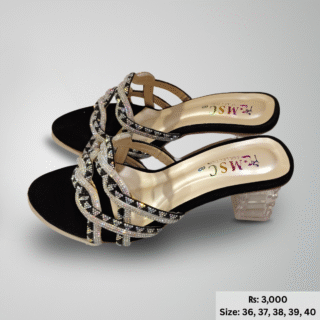 Crystal Twist Black Heels for Women – Party Ready Glam | JI Styler